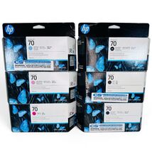 Lot Of 6 HP 70 130ml Matt Black Photo Cyan…EXP 2026/2027 DesignJet Ink Cartridge - $749.55