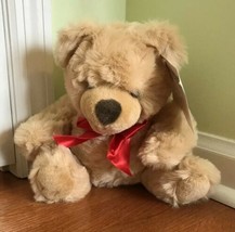 House of Lloyd Plush &quot;Touch-N-Learn&quot; Bear Humphrey 301622 1996 red bow  - £7.55 GBP