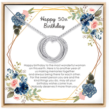 Birthday Gifts for Women Sterling Silver 50Th Birthday Necklace for Her - £46.64 GBP