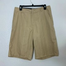 Wise Guy Mens Shorts Pinstripe Sz 30 Tan W Navy Blue 10.50&quot; inseam - £8.49 GBP