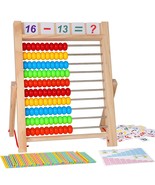 Wooden Abacus For Kids Math, Educational Counting Toy With Counting Stic... - $21.99