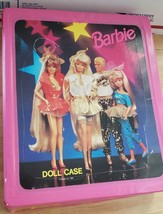 RARE Vintage Barbie Pink Doll Carrying Case 1993 w/7 doll Hangers - £12.75 GBP