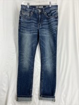 BKE Alec Straight Leg Blue Denim Jeans Whiskered Faded Mens Size 30R - £22.41 GBP