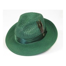 Men's Summer Spring Braid Straw style Hat by BRUNO CAPELO JULIAN JU905 Emerald image 2