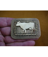 (b-cow-1) Cow love cows farm bovine Victorian BRASS pin pendant - $436.96 MXN