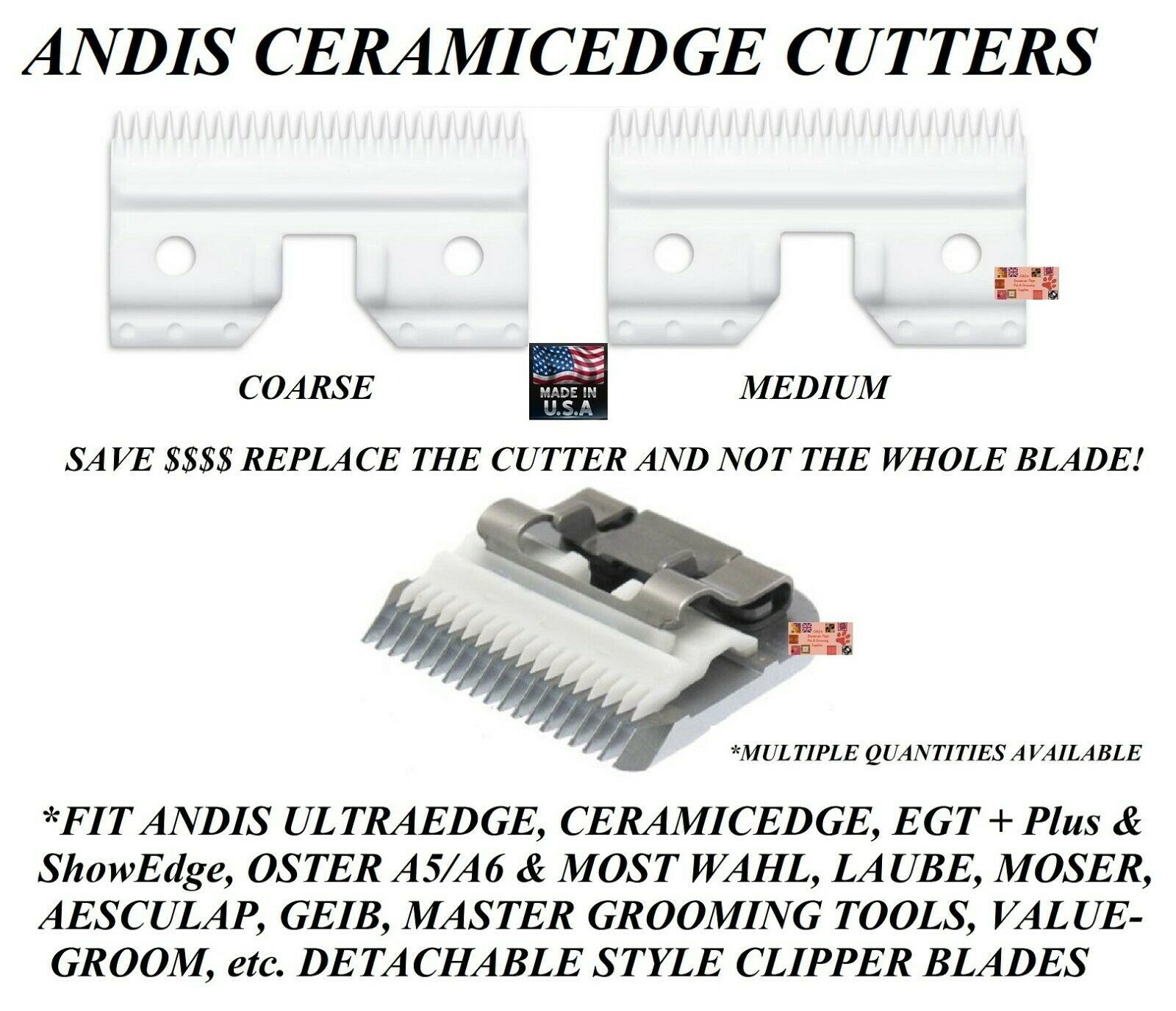 Andis Ceramic Edge Replacement Clipper Blade CUTTER*Fit SHOWEDGE,EGT & UltraEdge