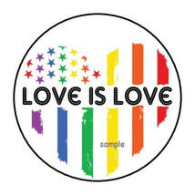 30 Love Is Love Pride Rainbow Heart Envelope Seals Labels Stickers 1.5&quot; Round - £5.91 GBP