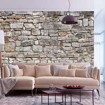 Tiptophomedecor Peel and Stick Wallpaper Wall Mural - Stacked Stone Wall - Remov - £47.95 GBP+