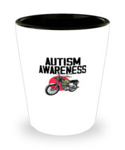 Shot Glass Party Funny Biker Autism Awareness Motorcycle  - £19.50 GBP