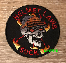 HELMET LAWS SUCK PATCH vintage biker patches retro motorcycle vest jacke... - £4.77 GBP