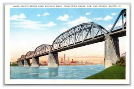 Union Pacific Railroad Bridge Omaha NE Council Bluffs IA UNP WB Postcard J19 - $2.92