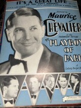 Playboy Of Paris Sheet Music &quot;It&#39;s A Great Life&quot; Maurice Chevalier Leo Robin - £9.06 GBP