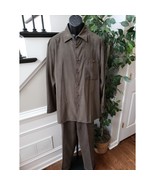 Trust Button Down Two Piece Set Shirt &amp; Pants Mens XL Olive Long Sleeve ... - $54.45