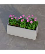 LeisureMod Flora Fiberstone and MGO Clay Planter, Mid-Century Modern Rec... - $225.17 CAD