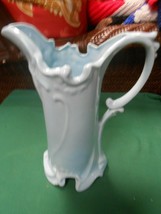 Beautiful VINTAGE  Porcelain SKY BLUE PITCHER Victorian design - $14.44