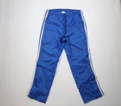 Vintage 80s Asics Tiger Mens Large Striped Wide Leg Windbreaker Pants Royal Blue - £34.75 GBP