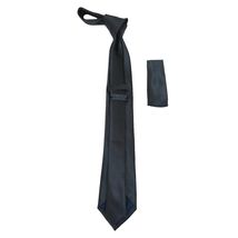 Mens Narrow Tie/Hankie Set Woven Vito Rofolo VTR-105 Black White Dots image 2