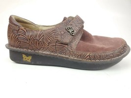 Alegria Brenna Leather Floral Embossed Brown Women Shoes Size 38 (US 8-8.5)  - £31.11 GBP