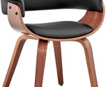 Adalyn Dining Room Accent Chair, Black/Walnut, By Armen Living, Faux Lea... - $188.95