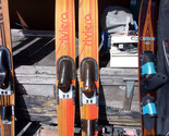 Vintage Combo Cypress Wood Water skis 68&quot;x 6.5&quot; RIVIERA concave - £118.27 GBP