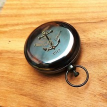 Antique Push Button Button Compass Brass Nautical Navigational Tool For Hiking - £25.00 GBP