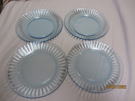 Fortecrisa Ice Blue 4 Piece Translucent Tea SALAD DESSERT PLATES Set OF ... - £7.85 GBP