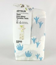 IKEA JATTELIK Duvet Cover 1 Pillowcase Dinosaurs White Brown Twin - $56.29