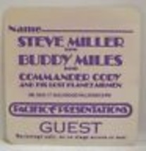Steve Miller - Buddy Miles - Commander Cody Original 70&#39;s Cloth Backstage Pass - £16.03 GBP