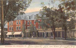 Brandon Inn Brandon Vermont 1907 postcard - $7.43