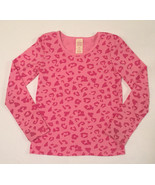 Faded Glory girls&#39; knit top size L 10-12 long sleeves pink animal print - £1.56 GBP