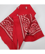 Vintage Rockabilly Red Black Neckerchief Bandana 20x21 Inch Cotton USA - $18.98 CAD