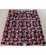 Nicole Miller A Line Skirt Womens Size 12 Black Floral Cotton Pockets Zi... - $409.13 MXN