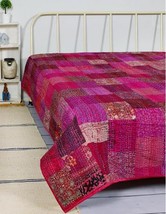 Generic Patchwork Quilt Bohemian Kantha Quilt Handmade Vintage Silk Quil... - $47.03