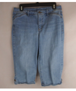 Gloria Vanderbilt Skimmer Women&#39;s Distressed Whiskered Capri Jeans Size 6 - €11,86 EUR