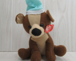 Kuddle Me Toys brown tan puppy dog small green Santa Hat Cuddly Cousins ... - £4.08 GBP