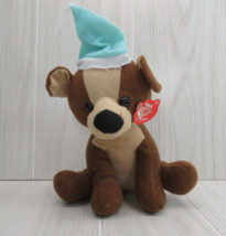 Kuddle Me Toys brown tan puppy dog small green Santa Hat Cuddly Cousins ... - £4.07 GBP