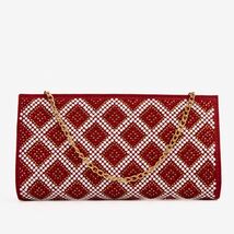 The Nampula Red Glitter Suede Leather Small Clutch image 2