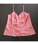 Lingerie &amp; Co Vintage 80s Sz M Satin Cami Top Lingerie Retro Pink Pajama... - $28.76 CAD