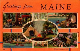 Greetings From Maine Postcard-VINTAGE Postcard BK46 - £2.31 GBP