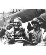 Alex Vraciu signed WWII Ace Pilot Vintage B&amp;W 8x10 Photo Marianas Turkey... - £69.94 GBP