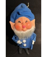 Vintage Christmas Rubber Faced Elf  Blue Felt Clothes Made in Japan 7” Tall - $29.87 CAD