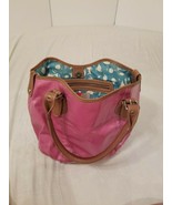 BODEN Pink Women Purse Medium Shoulder Bag Turquoise Cream inside GUC 12... - $437.71 MXN
