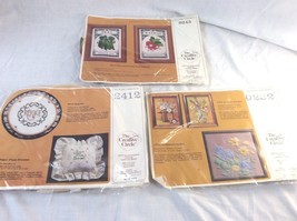 3 Creative Circle Embroidery Kits 0232 0243 2412 Flowers Vegetables Rejoice nip - £15.87 GBP