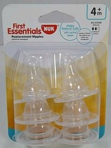   First Essentials By Nuk (6) Silicone Replacement Nipples Medium Flow 4+ months - $8.99