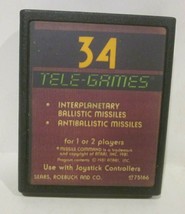 34 Tele-Games Missile Command Sears Atari 1981 Cartridge Only - £7.46 GBP