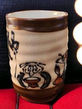 Japanese Daruma Yunomi Hand Painted Hand Made Cradling Teacup Mug  4.5&quot; ... - $35.99