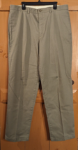 Vintage LL Bean Chino Khaki Dress Pants Double L 38x34 Flat Front Trouse... - $19.34