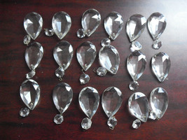 Lot of 18 Antique Tear Shape Glass Chandelier Glass Prisms 2&quot; Tall - $54.45