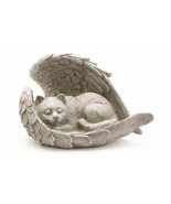 Cat Sleeping in Angel Wings Pet Memorial Resin Statue - $37.52 CAD