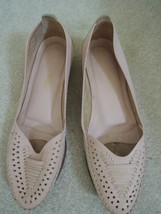 Ladies Shoes Size 7 1/2 M Light Pink Leather Slip On Flats $68 Value by FLINGS - £15.09 GBP